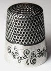 Antique Ketcham   Mcdougall Sterling Silver Thimble     abstract Flowers     C1880s