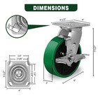 6 x 2  Heavy Duty Casters - Polyurethane Caster With Capacity Up To 1200-4800 Lb