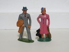Pair Barclay Lead Figures  611 Business Man   Woman W  Dog   Train Passenger Lot