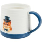 Dishwasher Safe Tea Coffee Mug - Blue Cat Print 