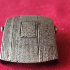Vtg  Silver Ornate Engraveable Textured  Belt Buckle  Art Deco  Military Style 