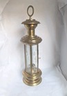 Vintage Brass And Beveled Etched Glass Antique Hanging Candle Lantern Beautiful 