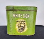Vintage White Lion 5 Cent Cigar Store Display Tin Tabacciana Litho 1940