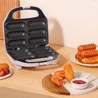 Hot Dog Waffle Maker Machine With Non-stick Coating Plate 6 Corn Dogs White