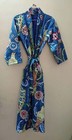 Indian Cotton Kantha Quilt Bird Print Long Kimono Bath Robe Nightwear Gown Dress