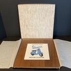 Vespa Scooter Authorized Dealer Ceramic Tile Mounted On Hardwood Plaque 1970   s