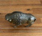 Original Antique Buffalo Bison Cast Iron Still Bank Coin Piggy Bank