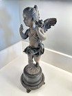 Large Signed Bronze Cherub Sculpture     E  Plat     French Antique Style     20    Tall