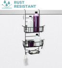 Shower Caddy Hanging Over The Shower Door Organizer  Stainless Steel Rack With 2
