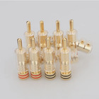 8pcs Hi-end Rhodium   Gold Plated Lock Banana Plug Audio Speaker Cable Connector