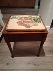 Antique Dark Oak Embroidered Victorian Home Inset Cusion Vanity Bench Stool Nice