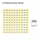301 To 400 Number Stickers Number Label Self Adhesive 10mm 0 4    Pack Of 15