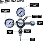 Tapcraft Dual Gauge Co2 Regulator W  Valve   Barb