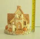 Vtg 90s Ceramic Halloween Ghost House Tea Light Candle Holder Decor Org  Box 
