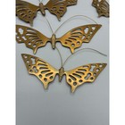 Vintage Brass Butterfly Wall Hanging Decor Set Of 4 Mcm Mid Century Modern Gold