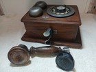 Antique Reproduction Western Electric Rotary Dial Wood Wall Telephone 