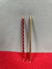 2- Cowgirl cowboy Toothpicks One Brass Round One Copper Twisted By Griffs Usa 