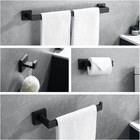 Bathroom Towel Bar Set Black 5-pieces Bathroom Hardware Set 304 Stainless Steel
