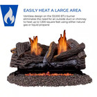 24 In Stacked Oak Vent Free Indoor Propane Gas Log Set With Thermostat Control A