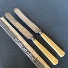 2 Antique Honer Donaueschingen German 1800s Silver Ferrule Band Dinner Knives