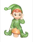 Vtg  1950s Lefton Kitschy Pixie Elf Sitting On A Mushroom Porcelain Figurine