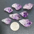 Drilled Purple Amethyst Crystal Points  3mm Hole  Rough Raw Gemstone Jewelry