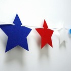 2 Pack Felt Star Garland - Red White Blue Banner - Patriotic Fourth Of July