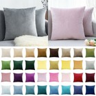 18  20  Large Plain Velvet Soft Cushion Cover Pillow Case Sofa Car Home Decor Uk
