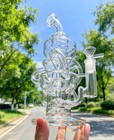 Wide Recycle Rig Three Pipes Fab Egg Shisha Matrix Glass Water 11 8  Bong Hookah