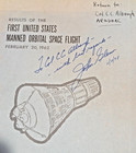 John Glenn Signed - Nasa Results Of First Manned Orbital Space Flight - Wow 