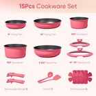 Carote 15pcs Pots And Pans Set Non Stick  Cookware Set Non Toxic With Detacha   