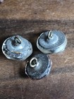 3  Old Victorian Glass Kaleidoscope Buttons Plaid Design Faceted Tops 5 8 
