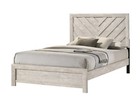 Rustic Gray Beige Queen Size 5pc Panel Bed Set Wooden Bedroom Furniture