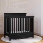Petal Mini Black 5-in-1 Convertible Crib With Bonus Mattress