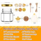 60 Pack Mini Glass Honey Jars Party Favors 1 5 Oz Small Hexagon Glass Golden
