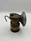 Vintage Auto-lite Brass Carbide Coal Miner   s Cap Helmet Lamp Light Lantern Usa-b