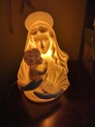 Vintage Napco Table Lamp Night Light Madonna Mary  And Child Baby Jesus