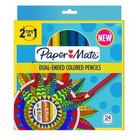 2 In 1 Paper Mate Dual Ended Colored Pencils Assorted Colors  Pre Sharpened 24ct