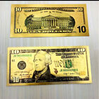 Wholesale 100 Pcs Us   10 Dollar Craft Banknotes Golden Color Notes Money Gift