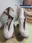 Vintage Chicago Roller Skates Ware Bros 1914 Plate White Size 6 Wood Wheels