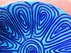 Vintage Don Andrick Signed Enamel On Copper Bowl Dish Blue Floral Design  5 75 