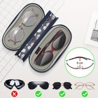 Double Sunglasses Case Soft Portable Eyeglasses Pouch With Carabiner Clip