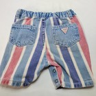 Vintage Boy Baby Guess Blue Red Stripe Denim Jeans Size 18m 90 s 80 s Usa Made