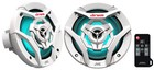  4  Jvc Cs-dr621mwl 6 5  75 Watt Rms 2-way Rbg Led Marine Boat Speakers In White