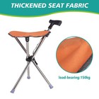 Folding Walking Stick Seat Aluminium Cane Chair Stool For Senior  150kg Loading