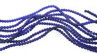 100 Frosted Sea Glass Crystal Round Beads - Matte - Cobalt Blue 4mm