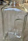 Vintage Glass Refrigerator Bottle Container Water Ribbed White Lid 9 75 