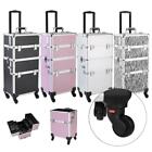 Pro 3 In1 Aluminum Rolling Makeup Cosmetic Train Case Wheeled Box 4 Color