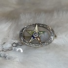Vtg 14kt Gold Masonic Eastern Star Brooch With   10 Carat Euro Cut Diamond
