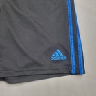 Adidas Black With Blue Stripes logo Elastic Athletic Pocket Shorts Kids Sz L 